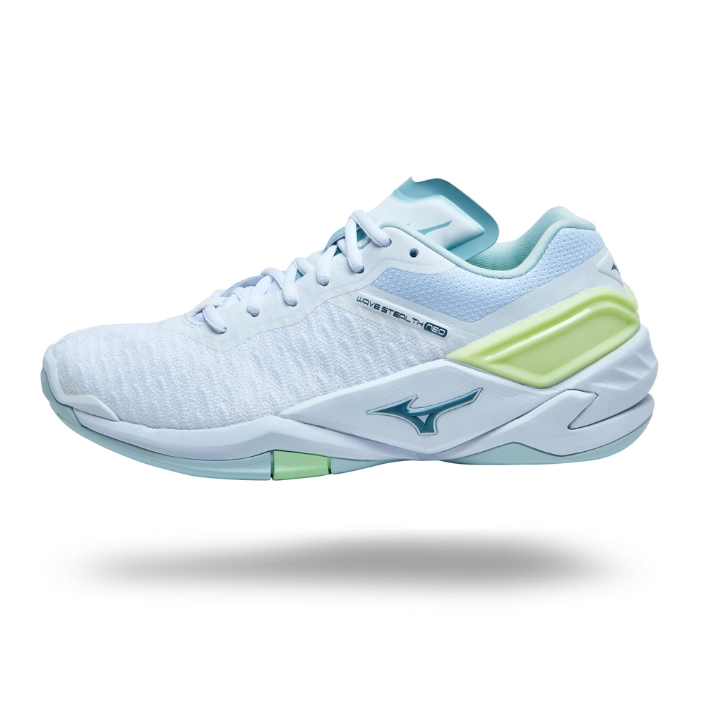 Mizuno Stealth Neo White/Glacial Ridge Netball Trainers